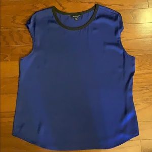 NY & Co Eva L Blue with Black Blouse Sz L 3/$30